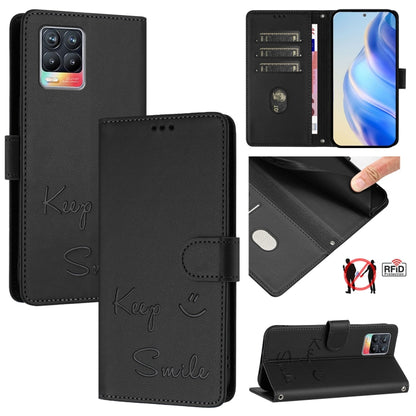 Smile Embossing RFID Leather Phone Case, For Realme C30 4G / Narzo 50i Prime, For Realme GT Neo 3T, For Realme Narzo 50 Pro 5G, For Realme 9 Pro+ 5G, For Realme 9 4G Global, For Realme V23 / Narzo 50, For Realme GT Neo 3, For Realme 8 5G / 9 5G India  ...