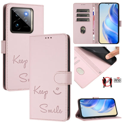 Smile Embossing RFID Leather Phone Case, For Realme GT 7 Pro 5G, For Realme C63 5G Global, For Realme Note 60 4G Global, For Realme 13+ 5G Global, For Realme 13 Pro / 13 Pro+ 5G, For Realme GT 6 / 6T 5G Global, For Realme C63 / C61 Global              ...