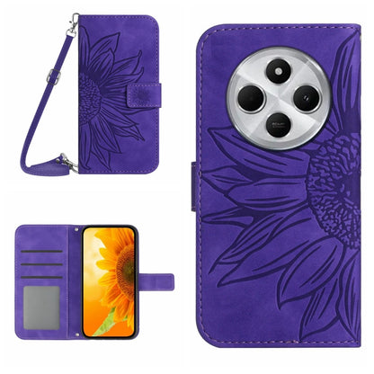 Skin Feel Sun Flower Embossed Flip Leather Phone Case with Lanyard, For Redmi 13x, For Redmi A5 4G 173.3mm, For Redmi A5 4G 171.7mm / Poco C71, For Redmi Note 14 4G 164.84mm EU Version, For Redmi Note 14 Pro 4G, For Redmi Note 14 4G 163.25mm           ...