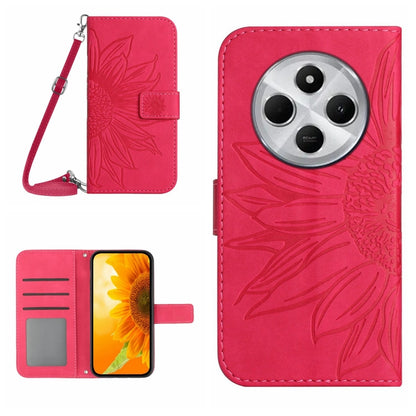 Skin Feel Sun Flower Embossed Flip Leather Phone Case with Lanyard, For Redmi 13x, For Redmi A5 4G 173.3mm, For Redmi A5 4G 171.7mm / Poco C71, For Redmi Note 14 4G 164.84mm EU Version, For Redmi Note 14 Pro 4G, For Redmi Note 14 4G 163.25mm           ...