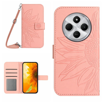 Skin Feel Sun Flower Embossed Flip Leather Phone Case with Lanyard, For Redmi 13x, For Redmi A5 4G 173.3mm, For Redmi A5 4G 171.7mm / Poco C71, For Redmi Note 14 4G 164.84mm EU Version, For Redmi Note 14 Pro 4G, For Redmi Note 14 4G 163.25mm           ...