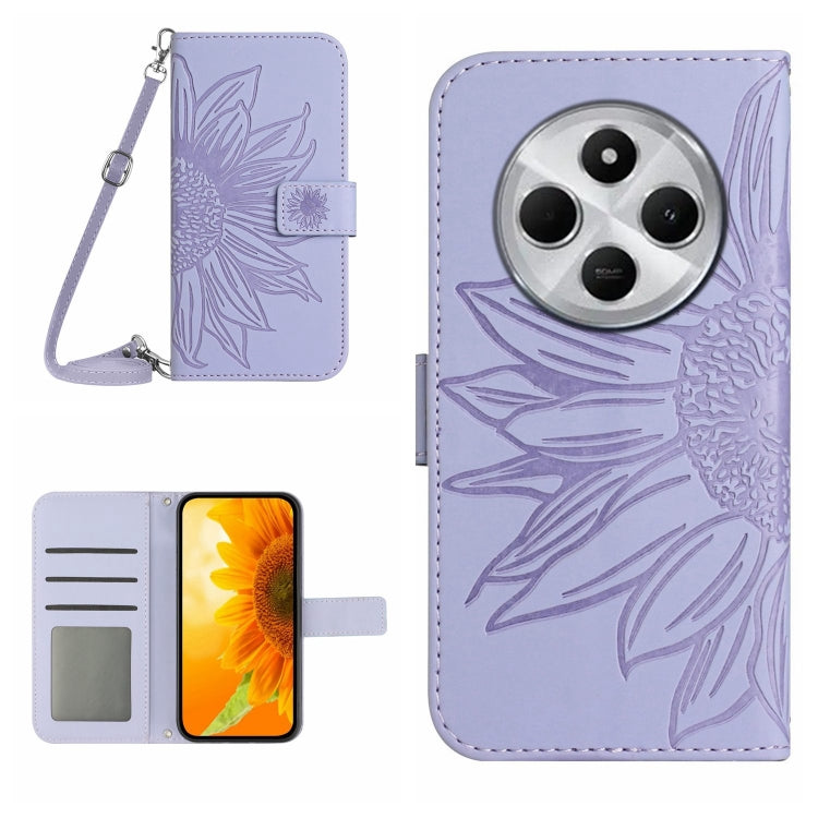 Skin Feel Sun Flower Embossed Flip Leather Phone Case with Lanyard, For Redmi 13x, For Redmi A5 4G 173.3mm, For Redmi A5 4G 171.7mm / Poco C71, For Redmi Note 14 4G 164.84mm EU Version, For Redmi Note 14 Pro 4G, For Redmi Note 14 4G 163.25mm           ...