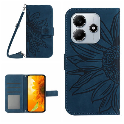 Skin Feel Sun Flower Embossed Flip Leather Phone Case with Lanyard, For Redmi 13x, For Redmi A5 4G 173.3mm, For Redmi A5 4G 171.7mm / Poco C71, For Redmi Note 14 4G 164.84mm EU Version, For Redmi Note 14 Pro 4G, For Redmi Note 14 4G 163.25mm           ...