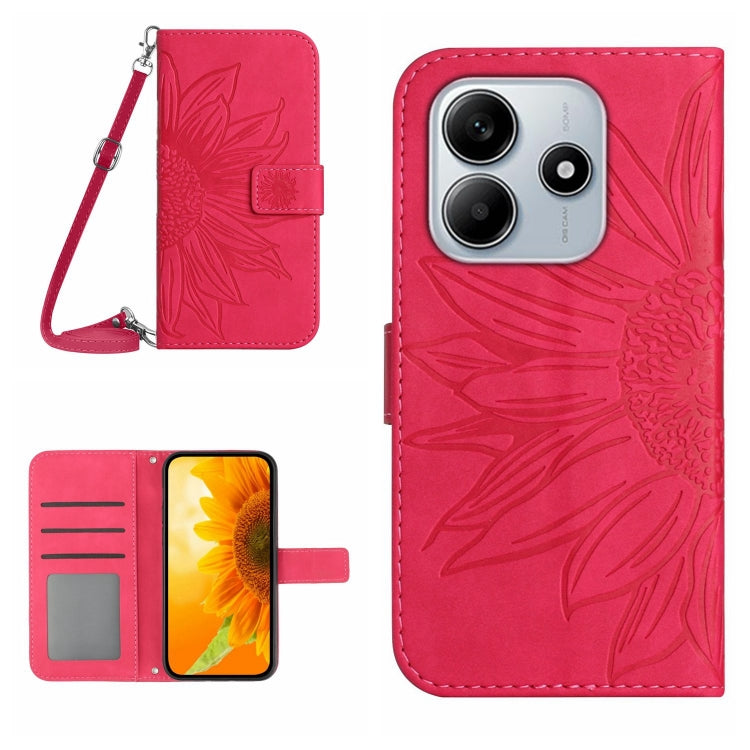 Skin Feel Sun Flower Embossed Flip Leather Phone Case with Lanyard, For Redmi 13x, For Redmi A5 4G 173.3mm, For Redmi A5 4G 171.7mm / Poco C71, For Redmi Note 14 4G 164.84mm EU Version, For Redmi Note 14 Pro 4G, For Redmi Note 14 4G 163.25mm           ...