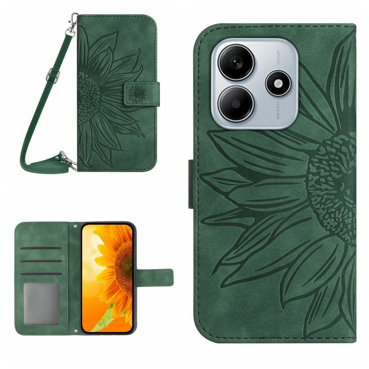 Skin Feel Sun Flower Embossed Flip Leather Phone Case with Lanyard, For Redmi 13x, For Redmi A5 4G 173.3mm, For Redmi A5 4G 171.7mm / Poco C71, For Redmi Note 14 4G 164.84mm EU Version, For Redmi Note 14 Pro 4G, For Redmi Note 14 4G 163.25mm           ...