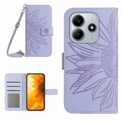 Skin Feel Sun Flower Embossed Flip Leather Phone Case with Lanyard, For Redmi 13x, For Redmi A5 4G 173.3mm, For Redmi A5 4G 171.7mm / Poco C71, For Redmi Note 14 4G 164.84mm EU Version, For Redmi Note 14 Pro 4G, For Redmi Note 14 4G 163.25mm           ...