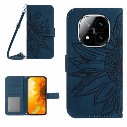 Skin Feel Sun Flower Embossed Flip Leather Phone Case with Lanyard, For Redmi 13x, For Redmi A5 4G 173.3mm, For Redmi A5 4G 171.7mm / Poco C71, For Redmi Note 14 4G 164.84mm EU Version, For Redmi Note 14 Pro 4G, For Redmi Note 14 4G 163.25mm           ...