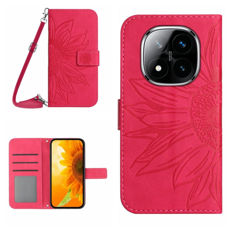Skin Feel Sun Flower Embossed Flip Leather Phone Case with Lanyard, For Redmi 13x, For Redmi A5 4G 173.3mm, For Redmi A5 4G 171.7mm / Poco C71, For Redmi Note 14 4G 164.84mm EU Version, For Redmi Note 14 Pro 4G, For Redmi Note 14 4G 163.25mm           ...