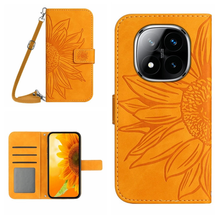 Skin Feel Sun Flower Embossed Flip Leather Phone Case with Lanyard, For Redmi 13x, For Redmi A5 4G 173.3mm, For Redmi A5 4G 171.7mm / Poco C71, For Redmi Note 14 4G 164.84mm EU Version, For Redmi Note 14 Pro 4G, For Redmi Note 14 4G 163.25mm           ...