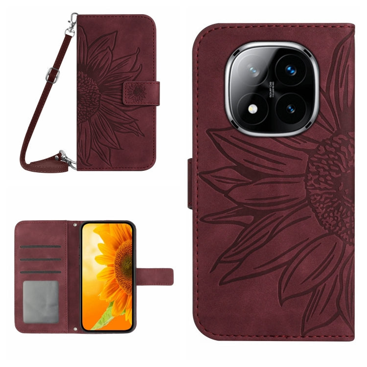 Skin Feel Sun Flower Embossed Flip Leather Phone Case with Lanyard, For Redmi 13x, For Redmi A5 4G 173.3mm, For Redmi A5 4G 171.7mm / Poco C71, For Redmi Note 14 4G 164.84mm EU Version, For Redmi Note 14 Pro 4G, For Redmi Note 14 4G 163.25mm           ...