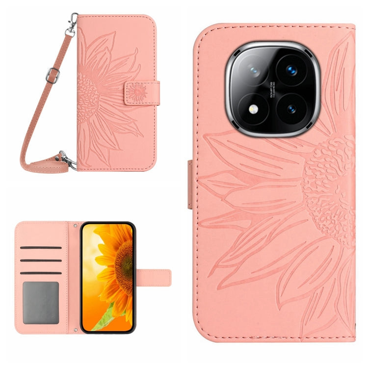 Skin Feel Sun Flower Embossed Flip Leather Phone Case with Lanyard, For Redmi 13x, For Redmi A5 4G 173.3mm, For Redmi A5 4G 171.7mm / Poco C71, For Redmi Note 14 4G 164.84mm EU Version, For Redmi Note 14 Pro 4G, For Redmi Note 14 4G 163.25mm           ...