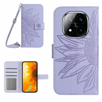 Skin Feel Sun Flower Embossed Flip Leather Phone Case with Lanyard, For Redmi 13x, For Redmi A5 4G 173.3mm, For Redmi A5 4G 171.7mm / Poco C71, For Redmi Note 14 4G 164.84mm EU Version, For Redmi Note 14 Pro 4G, For Redmi Note 14 4G 163.25mm           ...