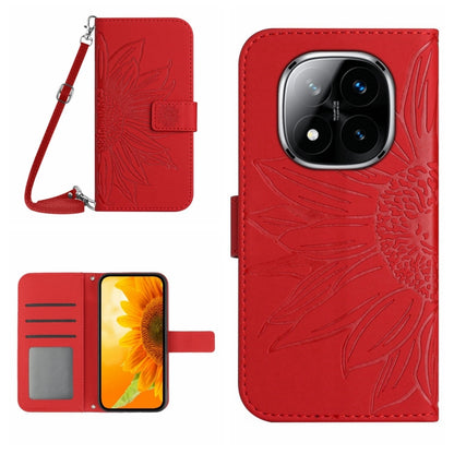 Skin Feel Sun Flower Embossed Flip Leather Phone Case with Lanyard, For Redmi 13x, For Redmi A5 4G 173.3mm, For Redmi A5 4G 171.7mm / Poco C71, For Redmi Note 14 4G 164.84mm EU Version, For Redmi Note 14 Pro 4G, For Redmi Note 14 4G 163.25mm           ...