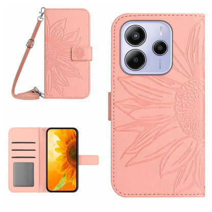 Skin Feel Sun Flower Embossed Flip Leather Phone Case with Lanyard, For Redmi 13x, For Redmi A5 4G 173.3mm, For Redmi A5 4G 171.7mm / Poco C71, For Redmi Note 14 4G 164.84mm EU Version, For Redmi Note 14 Pro 4G, For Redmi Note 14 4G 163.25mm           ...