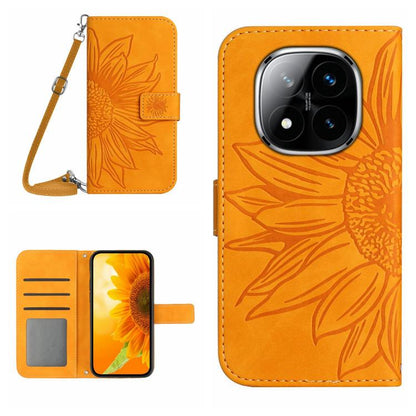 Skin Feel Sun Flower Embossed Flip Leather Phone Case with Lanyard, For Redmi 13x, For Redmi A5 4G 173.3mm, For Redmi A5 4G 171.7mm / Poco C71, For Redmi Note 14 4G 164.84mm EU Version, For Redmi Note 14 Pro 4G, For Redmi Note 14 4G 163.25mm           ...