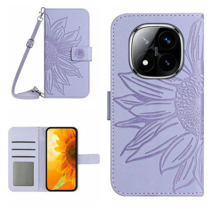 Skin Feel Sun Flower Embossed Flip Leather Phone Case with Lanyard, For Redmi 13x, For Redmi A5 4G 173.3mm, For Redmi A5 4G 171.7mm / Poco C71, For Redmi Note 14 4G 164.84mm EU Version, For Redmi Note 14 Pro 4G, For Redmi Note 14 4G 163.25mm           ...