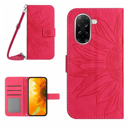 Skin Feel Sun Flower Embossed Flip Leather Phone Case with Lanyard, For Redmi 13x, For Redmi A5 4G 173.3mm, For Redmi A5 4G 171.7mm / Poco C71, For Redmi Note 14 4G 164.84mm EU Version, For Redmi Note 14 Pro 4G, For Redmi Note 14 4G 163.25mm           ...