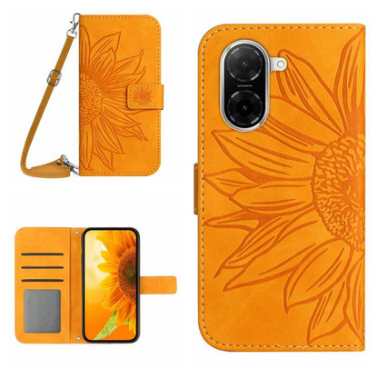 Skin Feel Sun Flower Embossed Flip Leather Phone Case with Lanyard, For Redmi 13x, For Redmi A5 4G 173.3mm, For Redmi A5 4G 171.7mm / Poco C71, For Redmi Note 14 4G 164.84mm EU Version, For Redmi Note 14 Pro 4G, For Redmi Note 14 4G 163.25mm           ...