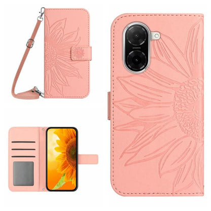 Skin Feel Sun Flower Embossed Flip Leather Phone Case with Lanyard, For Redmi 13x, For Redmi A5 4G 173.3mm, For Redmi A5 4G 171.7mm / Poco C71, For Redmi Note 14 4G 164.84mm EU Version, For Redmi Note 14 Pro 4G, For Redmi Note 14 4G 163.25mm           ...