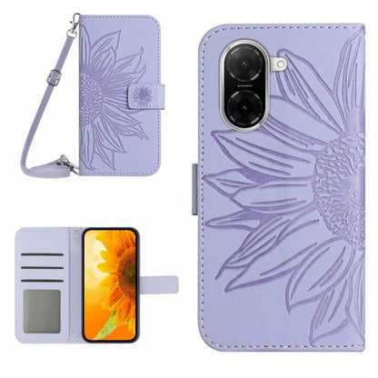Skin Feel Sun Flower Embossed Flip Leather Phone Case with Lanyard, For Redmi 13x, For Redmi A5 4G 173.3mm, For Redmi A5 4G 171.7mm / Poco C71, For Redmi Note 14 4G 164.84mm EU Version, For Redmi Note 14 Pro 4G, For Redmi Note 14 4G 163.25mm           ...