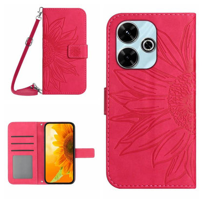 Skin Feel Sun Flower Embossed Flip Leather Phone Case with Lanyard, For Redmi 13x, For Redmi A5 4G 173.3mm, For Redmi A5 4G 171.7mm / Poco C71, For Redmi Note 14 4G 164.84mm EU Version, For Redmi Note 14 Pro 4G, For Redmi Note 14 4G 163.25mm           ...