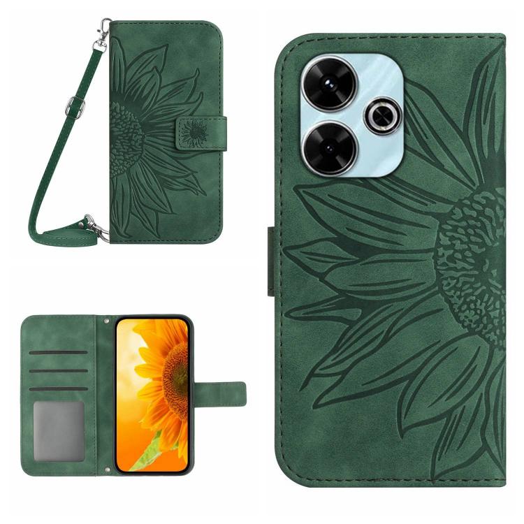 Skin Feel Sun Flower Embossed Flip Leather Phone Case with Lanyard, For Redmi 13x, For Redmi A5 4G 173.3mm, For Redmi A5 4G 171.7mm / Poco C71, For Redmi Note 14 4G 164.84mm EU Version, For Redmi Note 14 Pro 4G, For Redmi Note 14 4G 163.25mm           ...