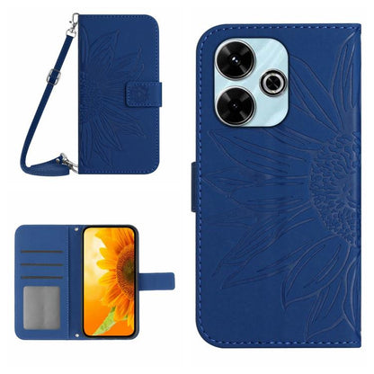Skin Feel Sun Flower Embossed Flip Leather Phone Case with Lanyard, For Redmi 13x, For Redmi A5 4G 173.3mm, For Redmi A5 4G 171.7mm / Poco C71, For Redmi Note 14 4G 164.84mm EU Version, For Redmi Note 14 Pro 4G, For Redmi Note 14 4G 163.25mm           ...