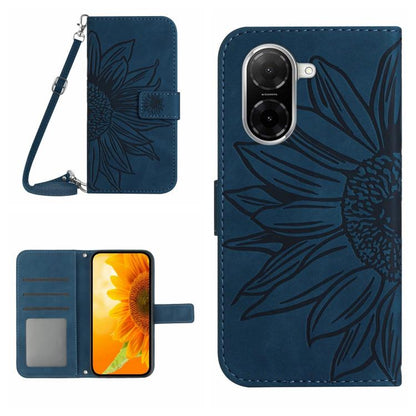 Skin Feel Sun Flower Embossed Flip Leather Phone Case with Lanyard, For Redmi 13x, For Redmi A5 4G 173.3mm, For Redmi A5 4G 171.7mm / Poco C71, For Redmi Note 14 4G 164.84mm EU Version, For Redmi Note 14 Pro 4G, For Redmi Note 14 4G 163.25mm           ...