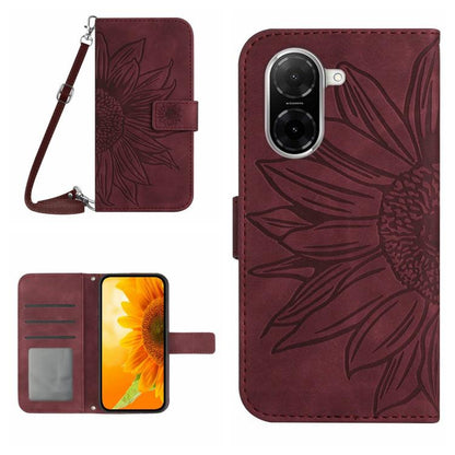 Skin Feel Sun Flower Embossed Flip Leather Phone Case with Lanyard, For Redmi 13x, For Redmi A5 4G 173.3mm, For Redmi A5 4G 171.7mm / Poco C71, For Redmi Note 14 4G 164.84mm EU Version, For Redmi Note 14 Pro 4G, For Redmi Note 14 4G 163.25mm           ...