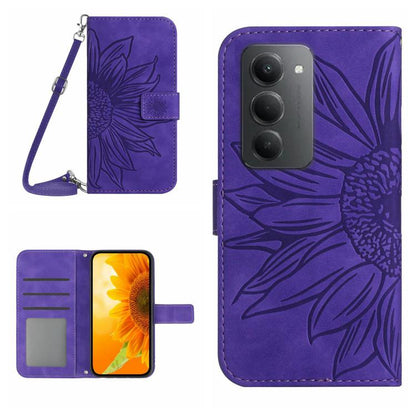Skin Feel Sun Flower Embossed Flip Leather Phone Case with Lanyard, For Redmi A7 Pro 171mm / Poco C85x 5G, For Redmi Note 15 Pro+ 5G Global 163.3mm, For Redmi Note 15 5G Global 164mm, For Redmi Note 15 Pro 4G Global 163.2mm                             ...
