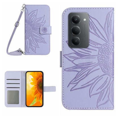 Skin Feel Sun Flower Embossed Flip Leather Phone Case with Lanyard, For Redmi A7 Pro 171mm / Poco C85x 5G, For Redmi Note 15 Pro+ 5G Global 163.3mm, For Redmi Note 15 5G Global 164mm, For Redmi Note 15 Pro 4G Global 163.2mm                             ...