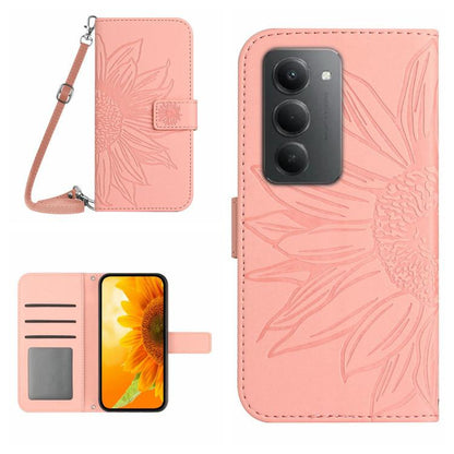 Skin Feel Sun Flower Embossed Flip Leather Phone Case with Lanyard, For Redmi A7 Pro 171mm / Poco C85x 5G, For Redmi Note 15 Pro+ 5G Global 163.3mm, For Redmi Note 15 5G Global 164mm, For Redmi Note 15 Pro 4G Global 163.2mm                             ...