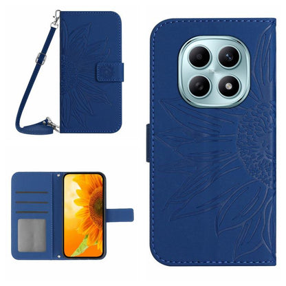 Skin Feel Sun Flower Embossed Flip Leather Phone Case with Lanyard, For Redmi A7 Pro 171mm / Poco C85x 5G, For Redmi Note 15 Pro+ 5G Global 163.3mm, For Redmi Note 15 5G Global 164mm, For Redmi Note 15 Pro 4G Global 163.2mm                             ...