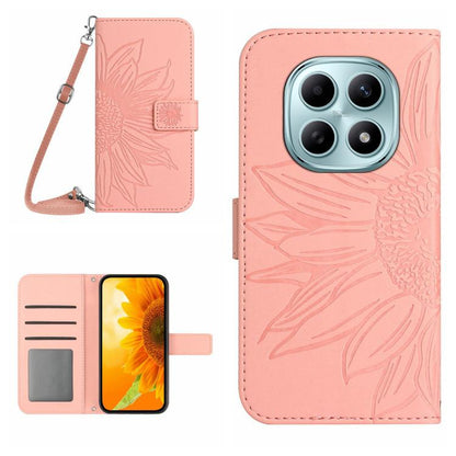 Skin Feel Sun Flower Embossed Flip Leather Phone Case with Lanyard, For Redmi A7 Pro 171mm / Poco C85x 5G, For Redmi Note 15 Pro+ 5G Global 163.3mm, For Redmi Note 15 5G Global 164mm, For Redmi Note 15 Pro 4G Global 163.2mm                             ...