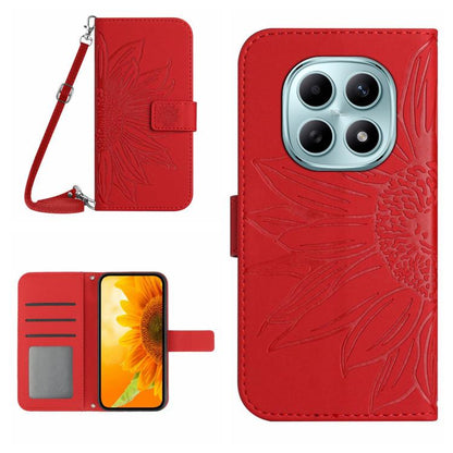 Skin Feel Sun Flower Embossed Flip Leather Phone Case with Lanyard, For Redmi A7 Pro 171mm / Poco C85x 5G, For Redmi Note 15 Pro+ 5G Global 163.3mm, For Redmi Note 15 5G Global 164mm, For Redmi Note 15 Pro 4G Global 163.2mm                             ...