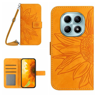 Skin Feel Sun Flower Embossed Flip Leather Phone Case with Lanyard, For Redmi A7 Pro 171mm / Poco C85x 5G, For Redmi Note 15 Pro+ 5G Global 163.3mm, For Redmi Note 15 5G Global 164mm, For Redmi Note 15 Pro 4G Global 163.2mm                             ...