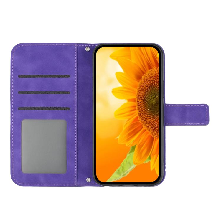 Skin Feel Sun Flower Embossed Flip Leather Phone Case with Lanyard, For Redmi A7 Pro 171mm / Poco C85x 5G, For Redmi Note 15 Pro+ 5G Global 163.3mm, For Redmi Note 15 5G Global 164mm, For Redmi Note 15 Pro 4G Global 163.2mm                             ...