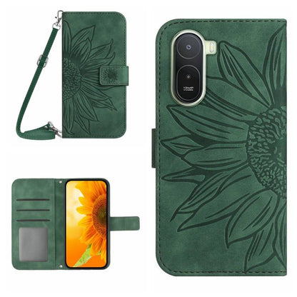 Skin Feel Sun Flower Embossed Flip Leather Phone Case with Lanyard, For Redmi A7 Pro 171mm / Poco C85x 5G, For Redmi Note 15 Pro+ 5G Global 163.3mm, For Redmi Note 15 5G Global 164mm, For Redmi Note 15 Pro 4G Global 163.2mm                             ...