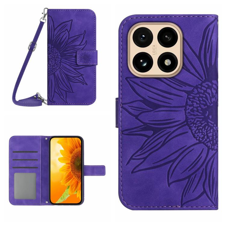 Skin Feel Sun Flower Embossed Flip Leather Phone Case with Lanyard, For Xiaomi 17T Pro 5G, For Xiaomi 17T 5G, For Xiaomi Poco X8 Pro 5G, For Xiaomi 17 Pro Max, For Xiaomi 17 Pro, For Xiaomi 17, For Xiaomi Poco M7 4G 169mm, For Xiaomi 15T Pro           ...