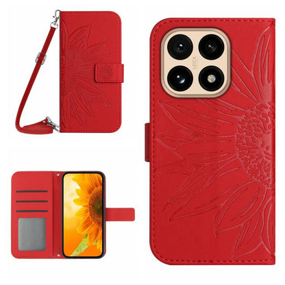Skin Feel Sun Flower Embossed Flip Leather Phone Case with Lanyard, For Xiaomi 17T Pro 5G, For Xiaomi 17T 5G, For Xiaomi Poco X8 Pro 5G, For Xiaomi 17 Pro Max, For Xiaomi 17 Pro, For Xiaomi 17, For Xiaomi Poco M7 4G 169mm, For Xiaomi 15T Pro           ...