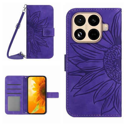 Skin Feel Sun Flower Embossed Flip Leather Phone Case with Lanyard, For Xiaomi 17T Pro 5G, For Xiaomi 17T 5G, For Xiaomi Poco X8 Pro 5G, For Xiaomi 17 Pro Max, For Xiaomi 17 Pro, For Xiaomi 17, For Xiaomi Poco M7 4G 169mm, For Xiaomi 15T Pro           ...