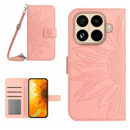 Skin Feel Sun Flower Embossed Flip Leather Phone Case with Lanyard, For Xiaomi 17T Pro 5G, For Xiaomi 17T 5G, For Xiaomi Poco X8 Pro 5G, For Xiaomi 17 Pro Max, For Xiaomi 17 Pro, For Xiaomi 17, For Xiaomi Poco M7 4G 169mm, For Xiaomi 15T Pro           ...