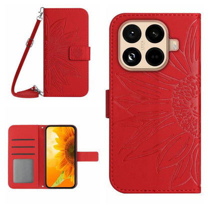 Skin Feel Sun Flower Embossed Flip Leather Phone Case with Lanyard, For Xiaomi 17T Pro 5G, For Xiaomi 17T 5G, For Xiaomi Poco X8 Pro 5G, For Xiaomi 17 Pro Max, For Xiaomi 17 Pro, For Xiaomi 17, For Xiaomi Poco M7 4G 169mm, For Xiaomi 15T Pro           ...