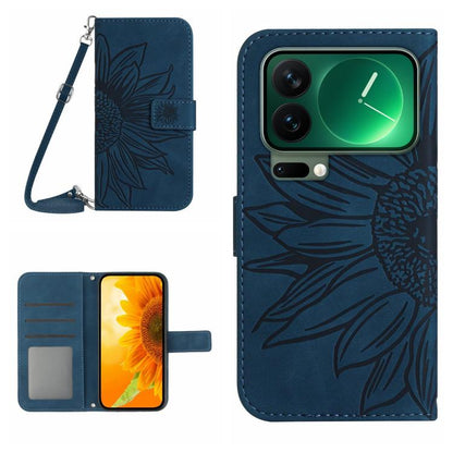 Skin Feel Sun Flower Embossed Flip Leather Phone Case with Lanyard, For Xiaomi 17T Pro 5G, For Xiaomi 17T 5G, For Xiaomi Poco X8 Pro 5G, For Xiaomi 17 Pro Max, For Xiaomi 17 Pro, For Xiaomi 17, For Xiaomi Poco M7 4G 169mm, For Xiaomi 15T Pro           ...