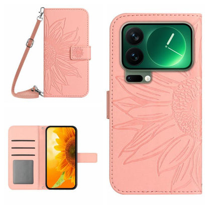 Skin Feel Sun Flower Embossed Flip Leather Phone Case with Lanyard, For Xiaomi 17T Pro 5G, For Xiaomi 17T 5G, For Xiaomi Poco X8 Pro 5G, For Xiaomi 17 Pro Max, For Xiaomi 17 Pro, For Xiaomi 17, For Xiaomi Poco M7 4G 169mm, For Xiaomi 15T Pro           ...