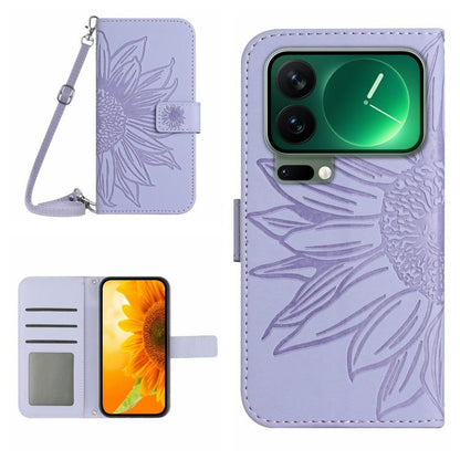 Skin Feel Sun Flower Embossed Flip Leather Phone Case with Lanyard, For Xiaomi 17T Pro 5G, For Xiaomi 17T 5G, For Xiaomi Poco X8 Pro 5G, For Xiaomi 17 Pro Max, For Xiaomi 17 Pro, For Xiaomi 17, For Xiaomi Poco M7 4G 169mm, For Xiaomi 15T Pro           ...