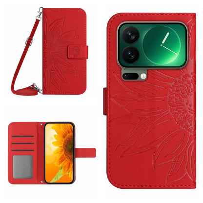 Skin Feel Sun Flower Embossed Flip Leather Phone Case with Lanyard, For Xiaomi 17T Pro 5G, For Xiaomi 17T 5G, For Xiaomi Poco X8 Pro 5G, For Xiaomi 17 Pro Max, For Xiaomi 17 Pro, For Xiaomi 17, For Xiaomi Poco M7 4G 169mm, For Xiaomi 15T Pro           ...