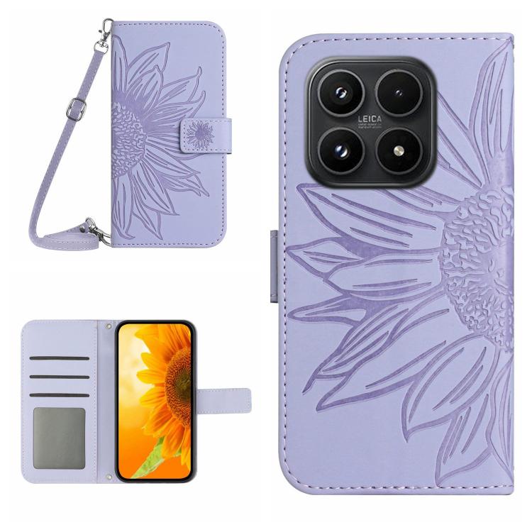 Skin Feel Sun Flower Embossed Flip Leather Phone Case with Lanyard, For Xiaomi 17T Pro 5G, For Xiaomi 17T 5G, For Xiaomi Poco X8 Pro 5G, For Xiaomi 17 Pro Max, For Xiaomi 17 Pro, For Xiaomi 17, For Xiaomi Poco M7 4G 169mm, For Xiaomi 15T Pro           ...