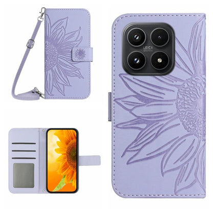 Skin Feel Sun Flower Embossed Flip Leather Phone Case with Lanyard, For Xiaomi 17T Pro 5G, For Xiaomi 17T 5G, For Xiaomi Poco X8 Pro 5G, For Xiaomi 17 Pro Max, For Xiaomi 17 Pro, For Xiaomi 17, For Xiaomi Poco M7 4G 169mm, For Xiaomi 15T Pro           ...