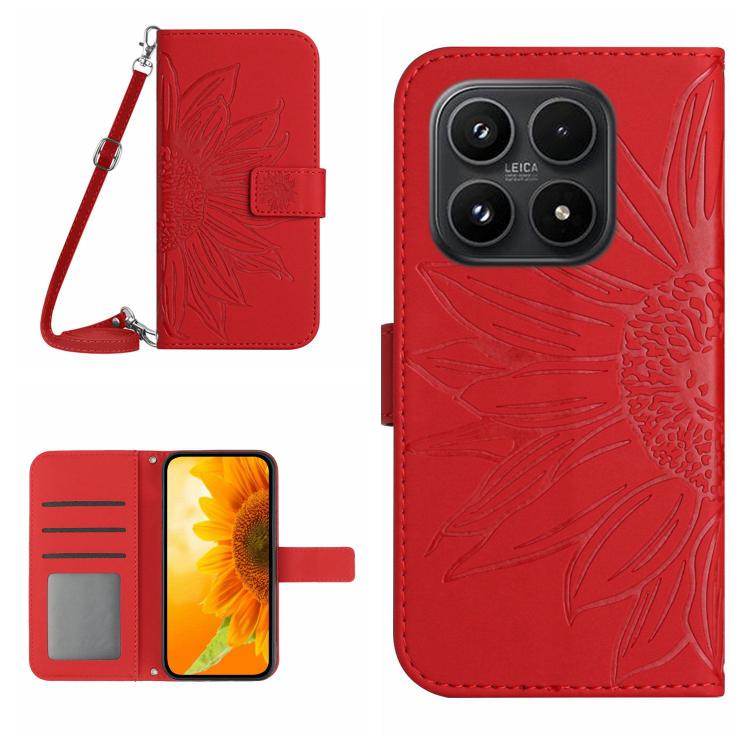 Skin Feel Sun Flower Embossed Flip Leather Phone Case with Lanyard, For Xiaomi 17T Pro 5G, For Xiaomi 17T 5G, For Xiaomi Poco X8 Pro 5G, For Xiaomi 17 Pro Max, For Xiaomi 17 Pro, For Xiaomi 17, For Xiaomi Poco M7 4G 169mm, For Xiaomi 15T Pro           ...